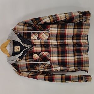 CABELAS Redhead Plaid SWEATSHIRT Light Jacket Zip Up Coat Combo Shacket Mens Sm